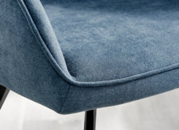 Furniturebox Set Of 2 Dining Chairs - Falun Modern Dining Chairs - Blue Fabric Black Leg Dining Chairs - Kitchen Dining Room Chairs - thumbnail 8