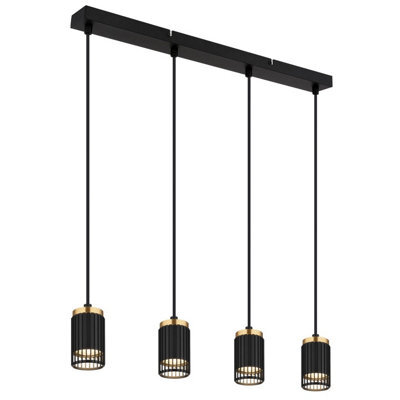 Luminosa Lighting Luminosa Korben Bar Pendant Ceiling Light Matt Black 4X Gu10 - image 1