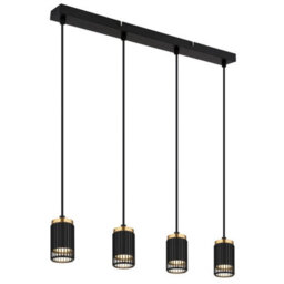 Luminosa Lighting Luminosa Korben Bar Pendant Ceiling Light Matt Black 4X Gu10 - thumbnail 1