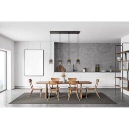 Luminosa Lighting Luminosa Korben Bar Pendant Ceiling Light Matt Black 4X Gu10 - thumbnail 4