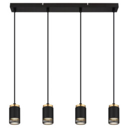 Luminosa Lighting Luminosa Korben Bar Pendant Ceiling Light Matt Black 4X Gu10 - thumbnail 3