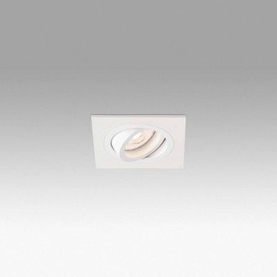 Luminosa Lighting Luminosa Rad 1 Light Square Tiltable Recessed Spotlight White, Gu10 - image 1