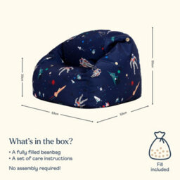 icon Kids Lost In Space Bean Bag Chair Navy Blue Childrens Bean Bags - thumbnail 6