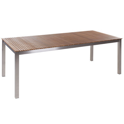 Beliani Garden Dining Table Viareggio 200 Cm 90 Cm Fsc Certified Teak Wood Brown - image 1