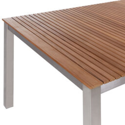 Beliani Garden Dining Table Viareggio 200 Cm 90 Cm Fsc Certified Teak Wood Brown - thumbnail 5
