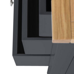 Farro Charcoal 3 Drawer Chest Of Drawers - Painted With Oak Top - Fully Assembled By Roseland Furniture - thumbnail 4