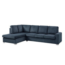 Home Detail Alana Left-Hand Facing Corner Sofa, Dark Blue Jumbo Cord - thumbnail 2