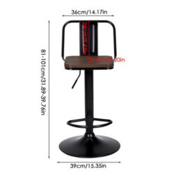 Thehotsale Set Of 2 Adjustable Swivel Dark Brown Kitchen Bar Stool With Backrest For Breakfast Bar, Counter, Kitchen And Home Barstoolsin - thumbnail 8