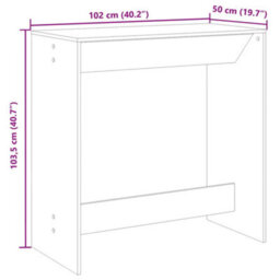 Berkfield Bar Table White 102X50X103.5 Cm Engineered Wood - thumbnail 9