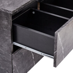 Wyld And Coco Black Marble Wall-Mounted Cabinet 60 X 47 Cm, Fluted Front, 2 Drawers - thumbnail 7