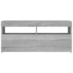 Walplus Tv Cabinet With Led Lights Grey Sonoma 90X35X40 Cm - thumbnail 8