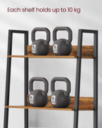 Songmics Vertical Ladder Shelf, 5-Tier Bookcase, Practical Storage Rack For Home Office, Industrial, Rustic Brown And Ink Black - thumbnail 5