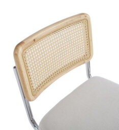 Nordlys Set Of 2 Bar Stools With Cane Backs And Beige Fabric Seats Modern Design Style Dining Room - thumbnail 9