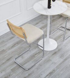 Nordlys Set Of 2 Bar Stools With Cane Backs And Beige Fabric Seats Modern Design Style Dining Room - thumbnail 8