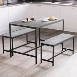 Lassic Vida Designs Roslyn 4 Seater Dining Table With Bench Set, Concrete Grey - thumbnail 4