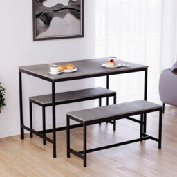Lassic Vida Designs Roslyn 4 Seater Dining Table With Bench Set, Concrete Grey - thumbnail 6