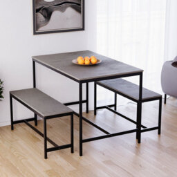 Lassic Vida Designs Roslyn 4 Seater Dining Table With Bench Set, Concrete Grey - thumbnail 5