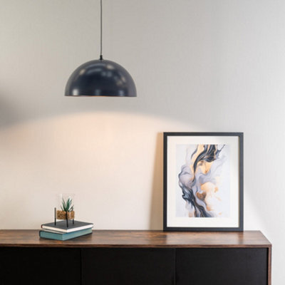 Valuelights Stassi Navy Blue Dome Ceiling Pendant Hanging Light Fitting For Living Room Kitchen - image 1