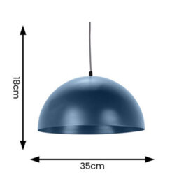 Valuelights Stassi Navy Blue Dome Ceiling Pendant Hanging Light Fitting For Living Room Kitchen - thumbnail 4