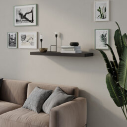 Urbn-Living Urbnliving 80Cm Width 1 Floating Black Wooden Wall Mount Shelves Display Book Storage