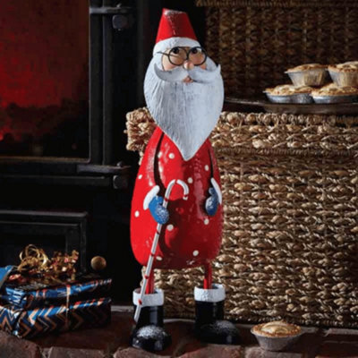 Samuel Alexander 44Cm Hand Painted Metal Christmas Polka Dot Santa Decoration - image 1