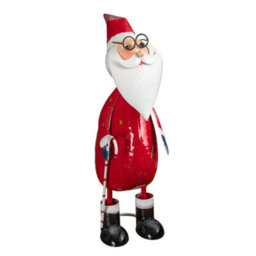 Samuel Alexander 44Cm Hand Painted Metal Christmas Polka Dot Santa Decoration - thumbnail 9