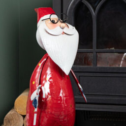 Samuel Alexander 44Cm Hand Painted Metal Christmas Polka Dot Santa Decoration - thumbnail 8