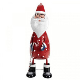 Samuel Alexander 44Cm Hand Painted Metal Christmas Polka Dot Santa Decoration - thumbnail 2