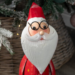Samuel Alexander 44Cm Hand Painted Metal Christmas Polka Dot Santa Decoration - thumbnail 5