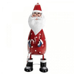 Samuel Alexander 44Cm Hand Painted Metal Christmas Polka Dot Santa Decoration - thumbnail 4