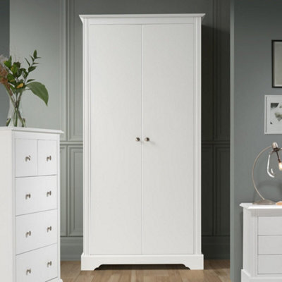Seconique Stratford 2 Door Wardrobe White Shabby Chic - image 1