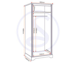 Seconique Stratford 2 Door Wardrobe White Shabby Chic - thumbnail 9