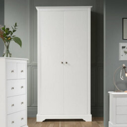 Seconique Stratford 2 Door Wardrobe White Shabby Chic - thumbnail 1