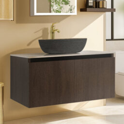Luvodi 100Cm Bathroom Vanity Unit With Sink Bathroom Vanity Unit, Waterproof Pvc Countertop, Copper Faucet And Hoses - thumbnail 8
