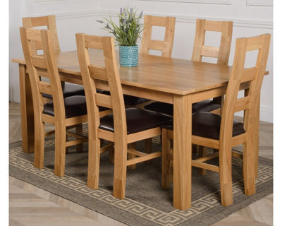That's Furniture Oslo 180 X 90 Cm Large Oak Dining Table And 6 Chairs Dining Set With Yale Chairs - image 1