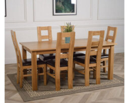 That's Furniture Oslo 180 X 90 Cm Large Oak Dining Table And 6 Chairs Dining Set With Yale Chairs - thumbnail 3