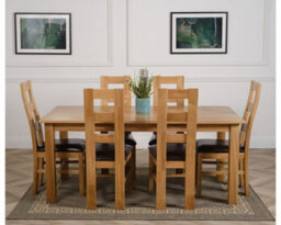 That's Furniture Oslo 180 X 90 Cm Large Oak Dining Table And 6 Chairs Dining Set With Yale Chairs - thumbnail 2
