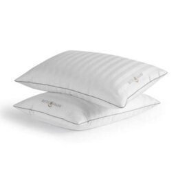 Xample Hotel Grand Feather & Down Rolled Pillow 2 Pack - Thread Count Cotton Cover, Medium-Firm Support, Hypoallergenic Bedding - thumbnail 5
