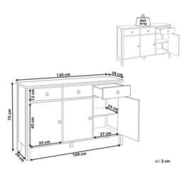 Beliani  3 Door Sideboard Olate Black - thumbnail 3