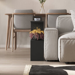 Decortie Homemania Modern Side End Coffee Table Multipurpose Silky Grey Black Living Room H 60Cm - thumbnail 4