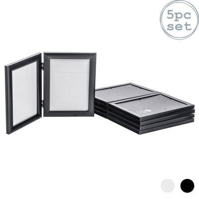 "Nicola Spring Folding 2 Photo Frames - 5 X 7"" - Black - Pack Of 5 - Small Freestanding Picture Frame Portrait Photo Poster Display" - image 1
