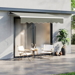 Breeins Grey Retractable Oxford Cloth  Front Door Canopy Outdoor Awning Rain Shelter Garden Awning 2.5M X 2 M - thumbnail 2