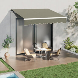 Breeins Grey Retractable Oxford Cloth  Front Door Canopy Outdoor Awning Rain Shelter Garden Awning 2.5M X 2 M - thumbnail 1