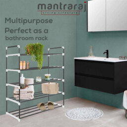 Mantraraj 5 Tier Shoe Rack Heavy Duty Metal Shoe Storage Cabinet Quick Assembly Shoe Organiser Holds Upto 20-25 Pairs Grey - thumbnail 4