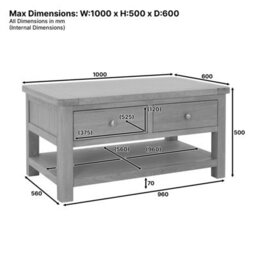The Furniture Market Marbury Oak 2 Drawer Coffee Table With Shelf - thumbnail 9