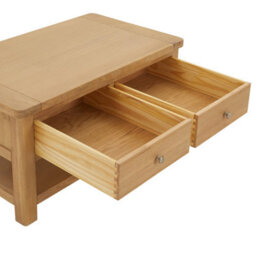 The Furniture Market Marbury Oak 2 Drawer Coffee Table With Shelf - thumbnail 6