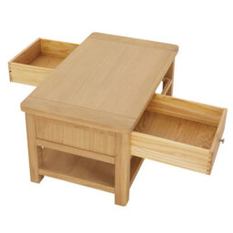 The Furniture Market Marbury Oak 2 Drawer Coffee Table With Shelf - thumbnail 7