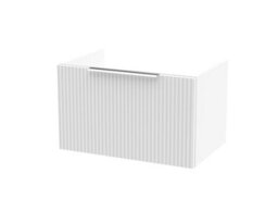 Hudson Reed Fluted Wall Hung 1-Drawer Vanity Unit, Stylish Modern Vanity Unit In Bathroom With Finger Pull Handle Design - thumbnail 1