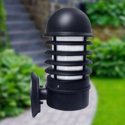 First Choice Lighting Mason - Black Louvred Outdoor Wall Light - thumbnail 2