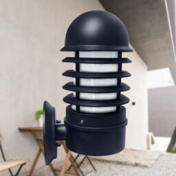 First Choice Lighting Mason - Black Louvred Outdoor Wall Light - thumbnail 3